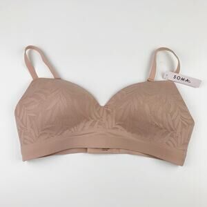 New Soma Enbliss Lace Wireless Bra Hush Tan Size 36B